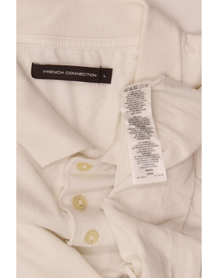 French Connection Polo Homme Large Blanc Cassé Coton