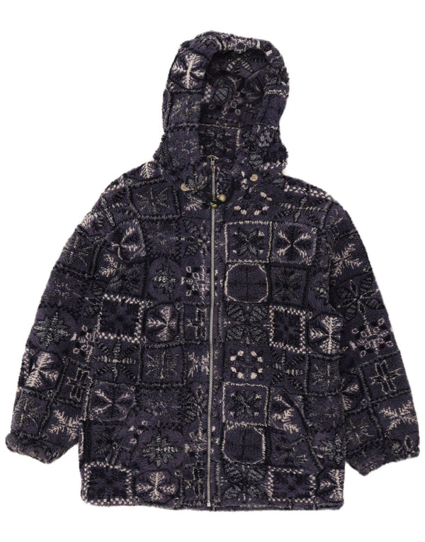 Brugi Veste polaire à capuche pour homme UK 44 2XL Bleu marine Fair Isle