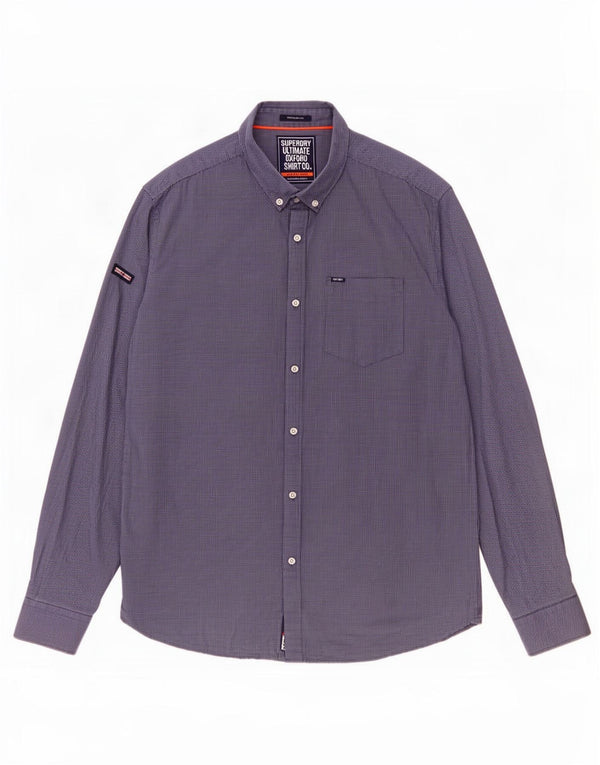 Superdry Chemise Regular Fit 2XL en Coton à Carreaux Bleu pour Homme
