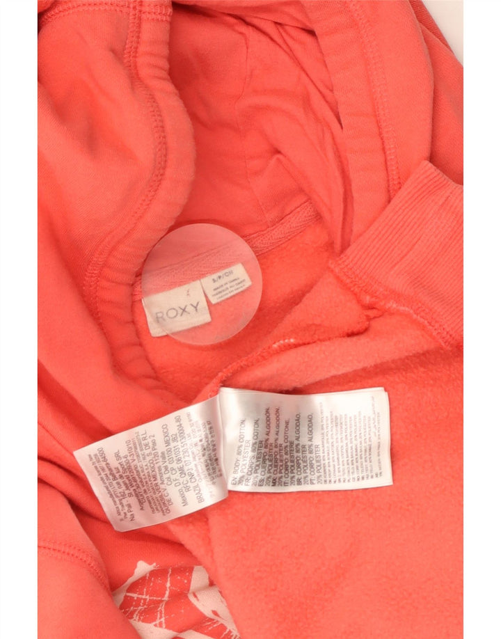 Roxy Pull à capuche graphique pour femme UK 10 Small Rouge Coton