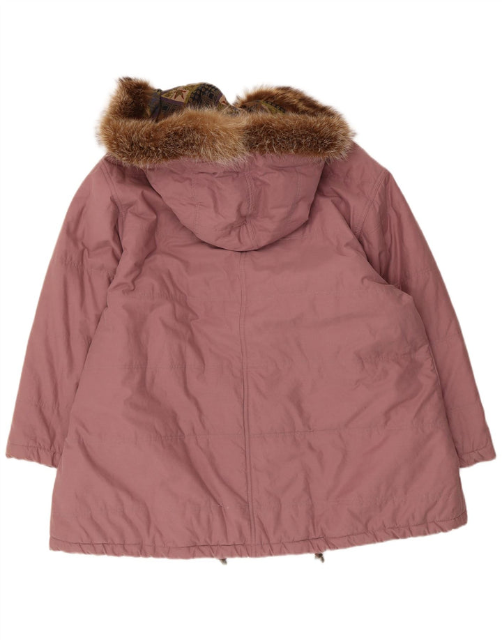 Mabrun Veste Parka Oversize À Capuche Femme IT 40 Coton Rose Moyen