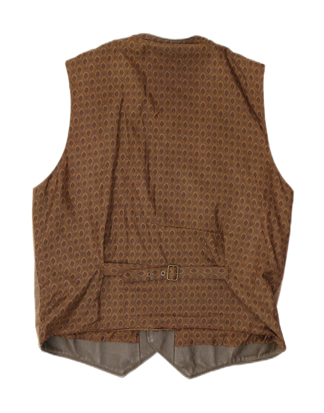 Gilet en daim vintage pour homme Cuir géométrique marron moyen