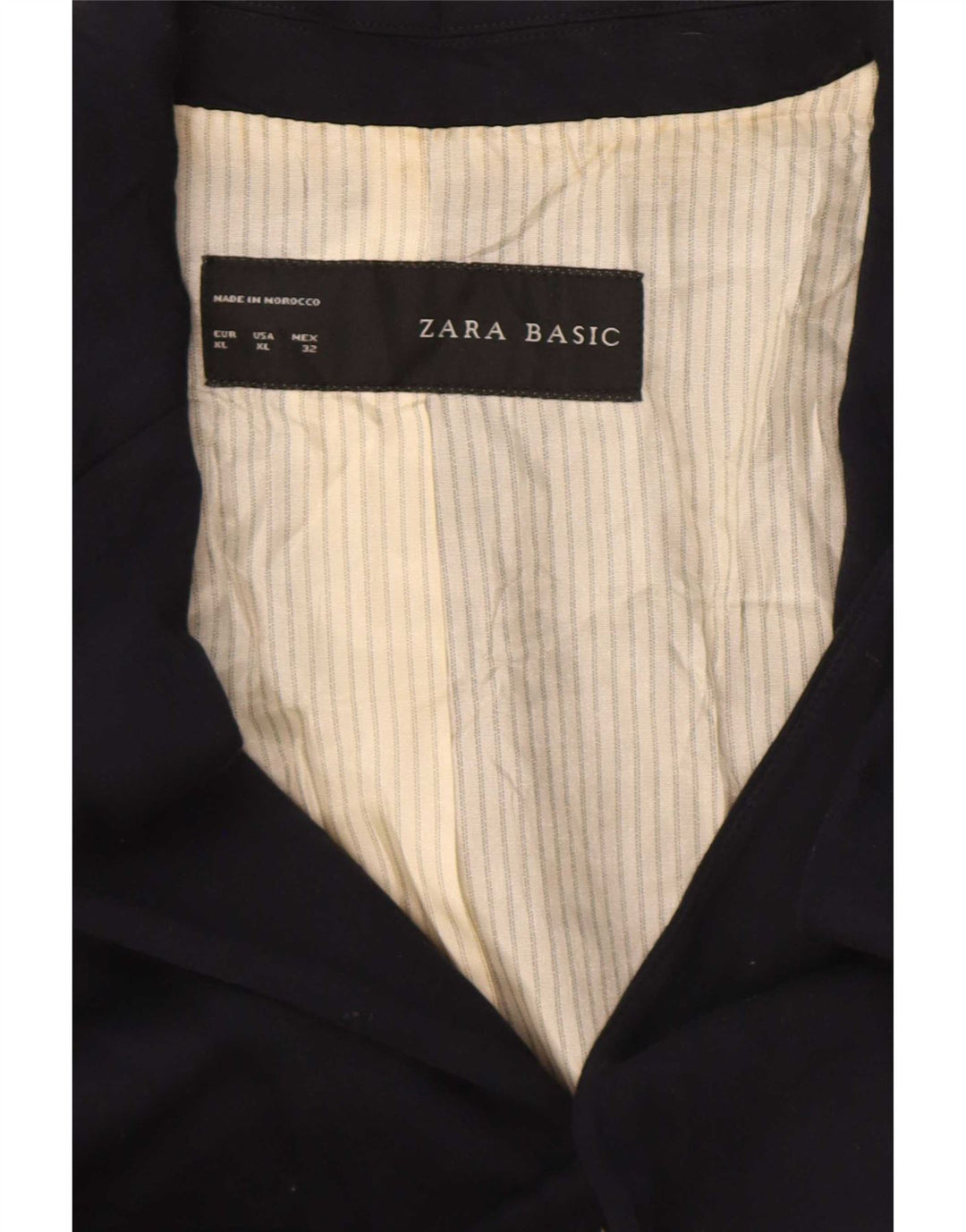 Zara Veste Blazer 1 Bouton Femme UK 18 XL Bleu Marine Viscose