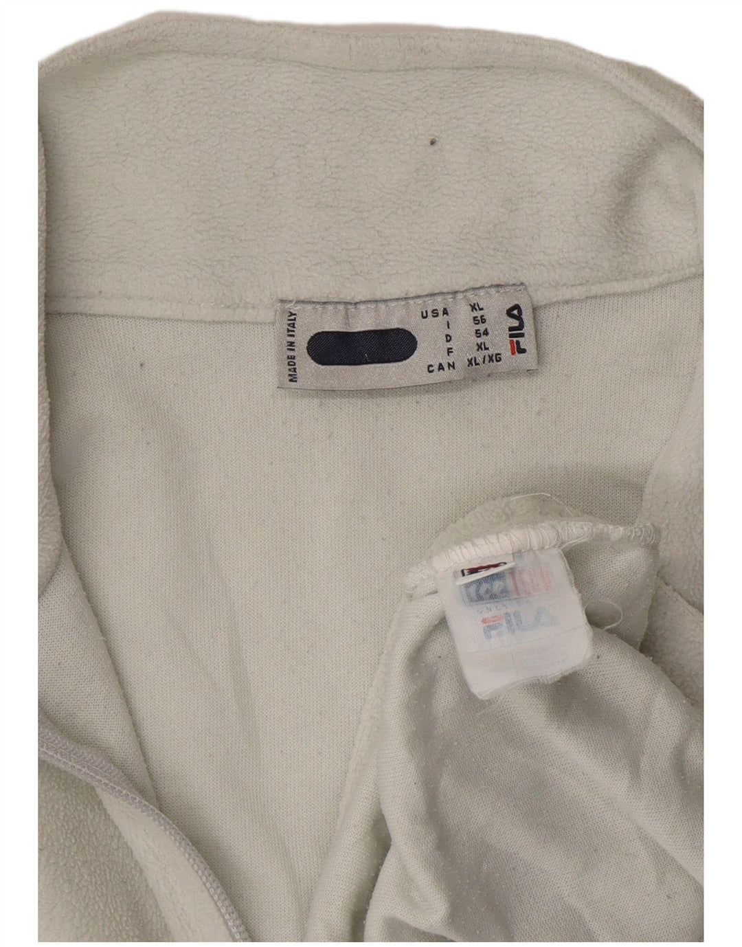FILA Pull polaire à col zippé pour homme IT 56 XL Blanc Polyester
