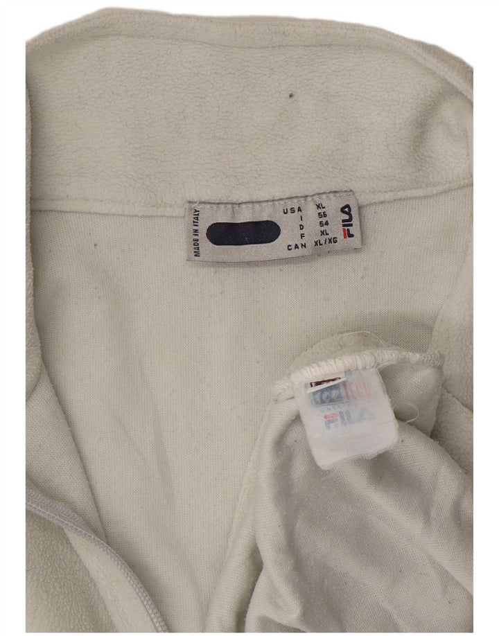 FILA Pull polaire à col zippé pour homme IT 56 XL Blanc Polyester