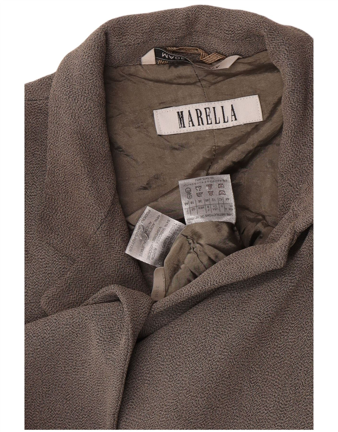 Marella Veste Blazer 2 Boutons Femme UK 16 Large Gris Viscose