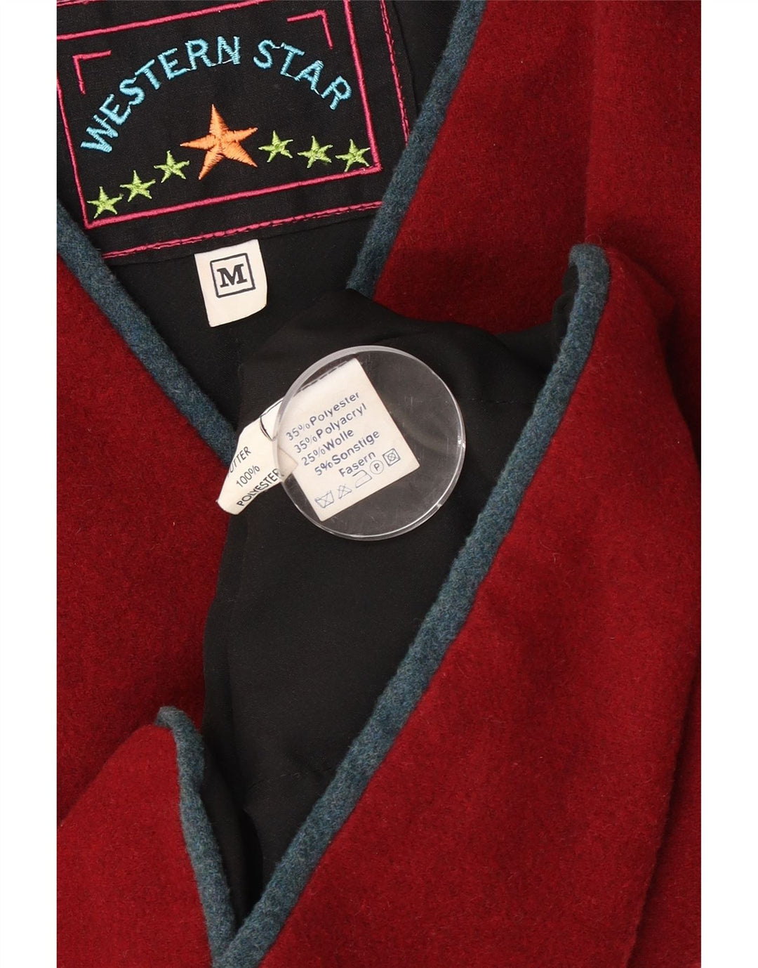 Gilet Homme Vintage Moyen Bordeaux Polyester