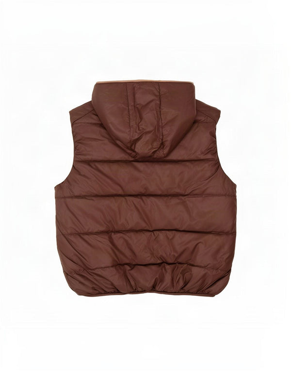 Zara Gilet rembourré à capuche pour garçon 13-14 ans Large Marron Polyester