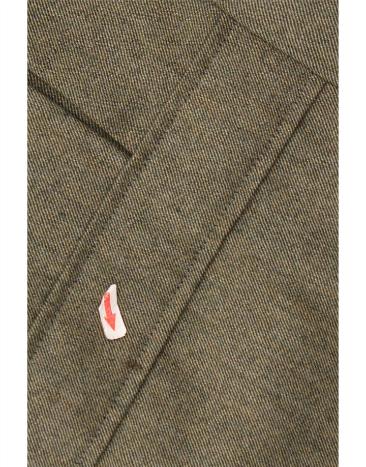 vintage Homme 3 Bouton Blazer Veste UK 38 Medium Kaki Colourblock