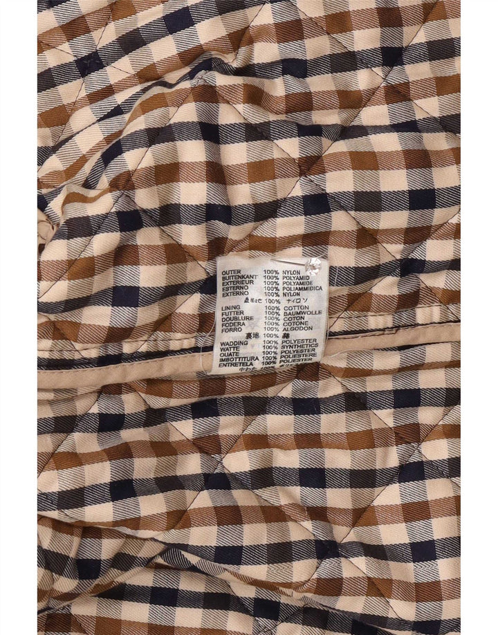 Aquascutum Veste matelassée pour femme UK 16 Large Marron Nylon