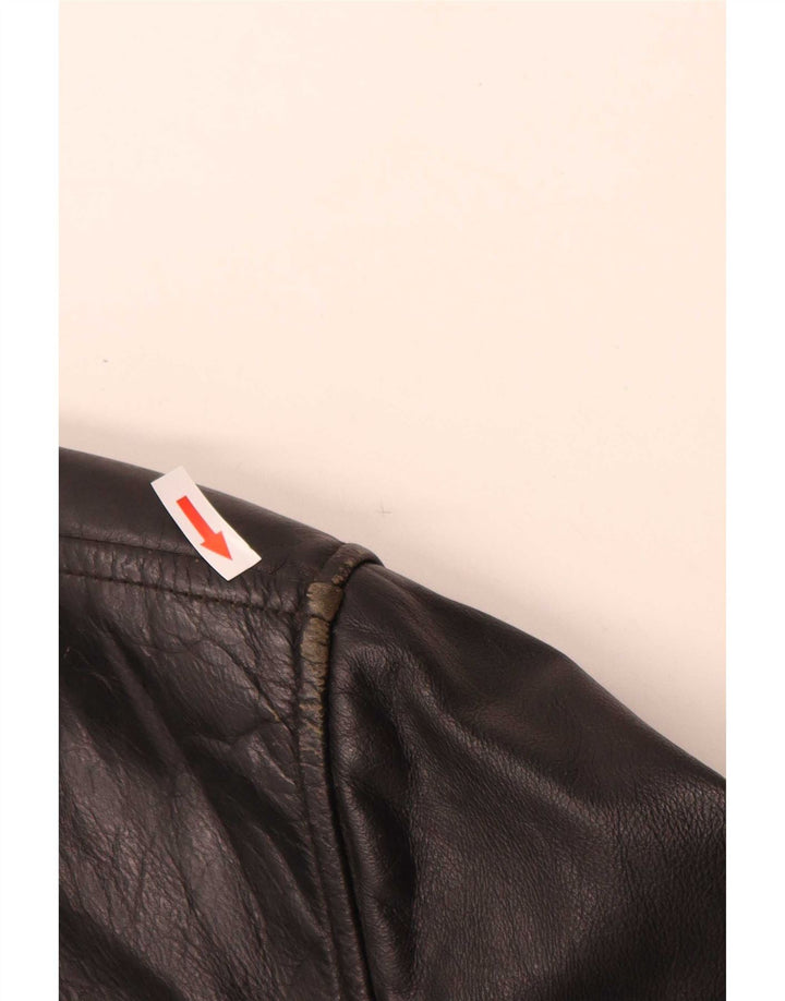 veste en cuir homme vintage IT 48 Medium Noir