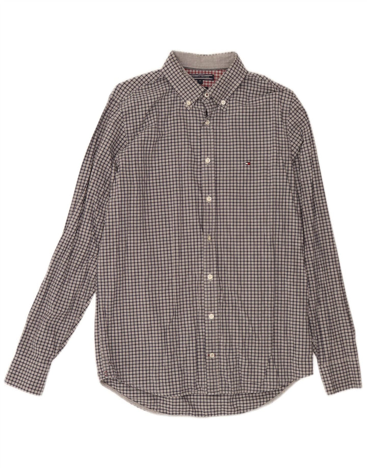 Tommy Hilfiger Chemise Slim Fit Homme Gris Moyen Vichy Coton