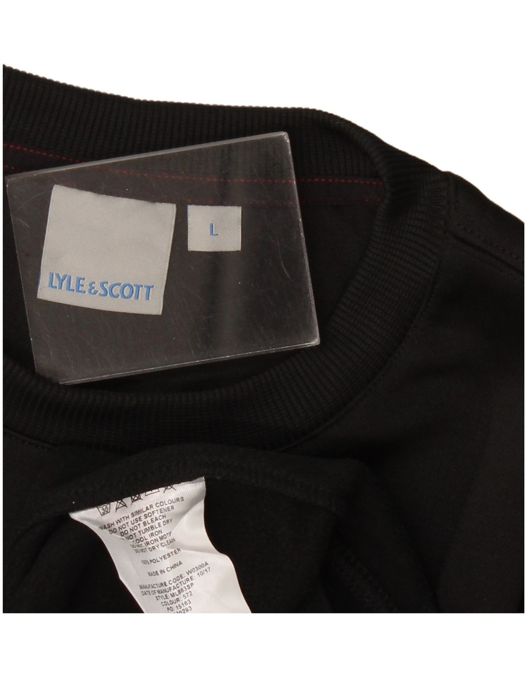 Lyle & Scott Sweat-shirt pour homme en polyester noir Taille L
