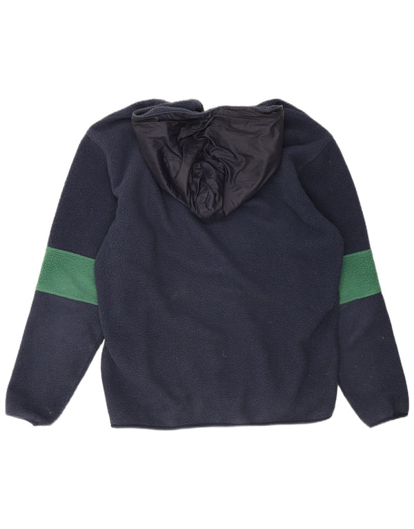 Tommy Hilfiger Pull polaire à capuche pour homme Large Bleu marine Colourblock