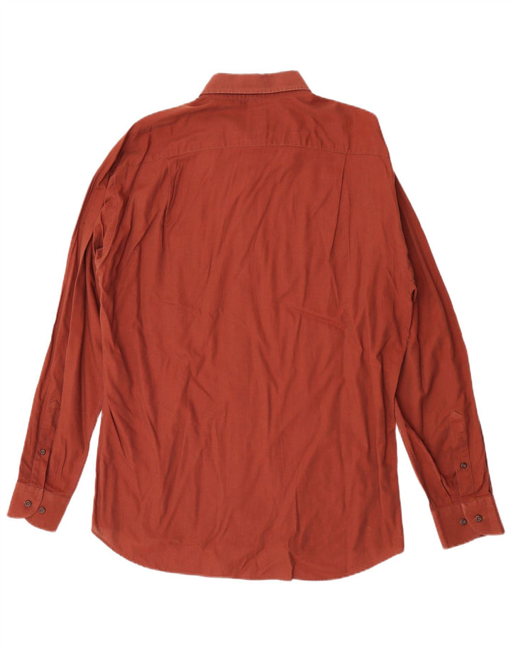 Roccobarocco Chemise Homme Taille 16 1/2 42 Grand Coton Marron