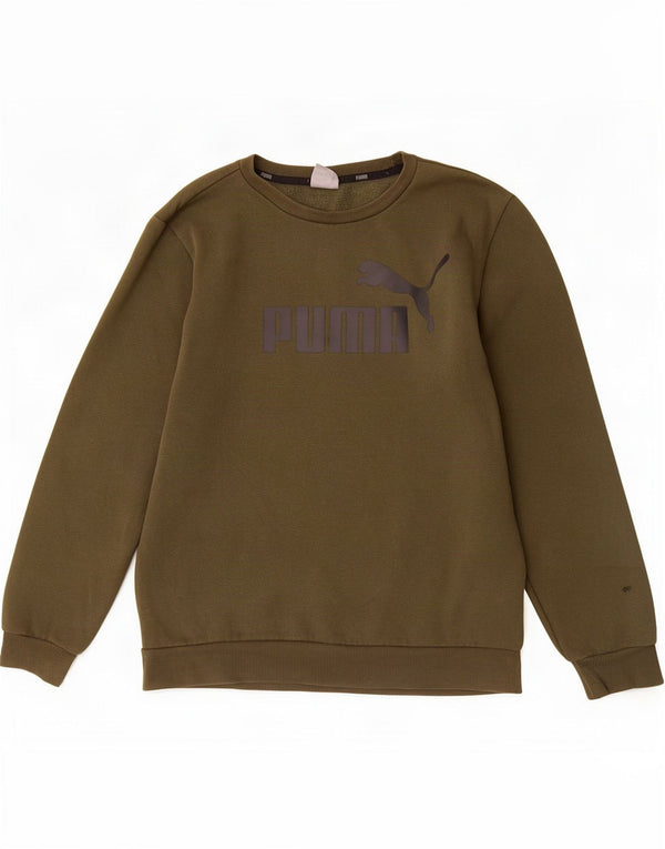 Puma Mens Graphic Sweatshirt Jumper Medium Khaki Cotton