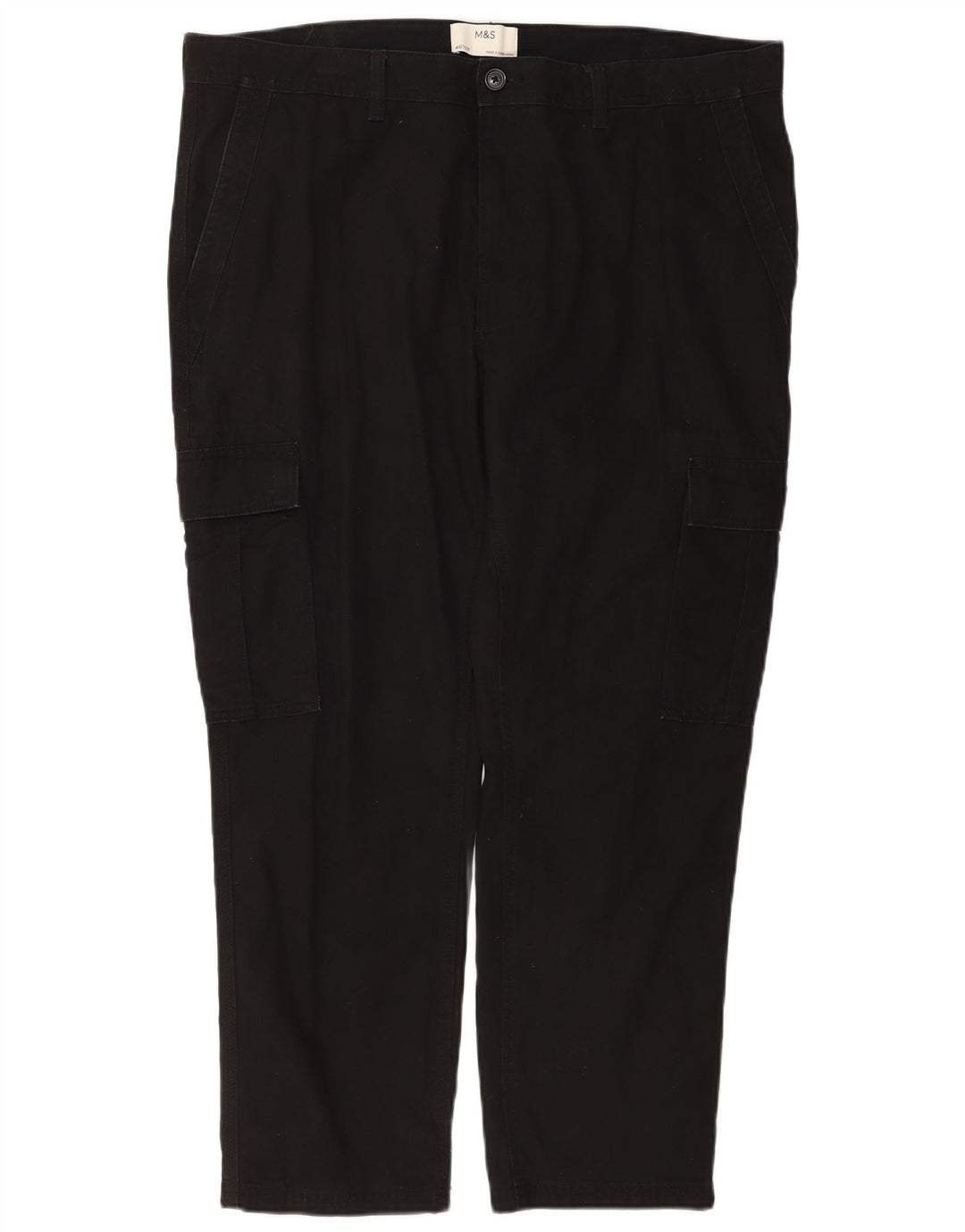 Marks & Spencer Pantalon Cargo Slim Homme W40 L29 Coton Noir