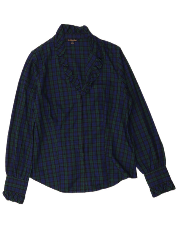 Brooks Brothers Chemisier pour femme US 12 Grand coton à carreaux bleu marine