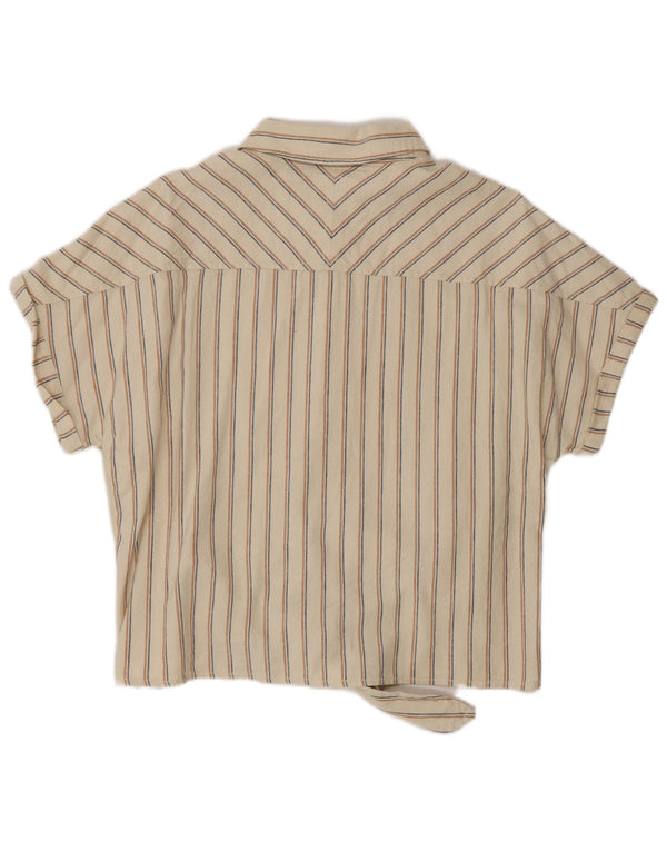 Fat Face Femme Manches Courtes UK 14 Grand Beige Rayé