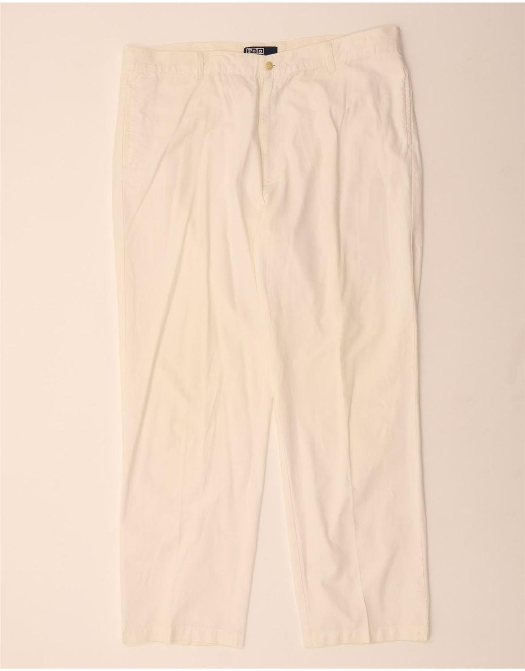 POLO RALPH LAUREN Pantalon Chino Droit Homme W42 L34 Coton Blanc