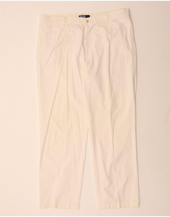POLO RALPH LAUREN Pantalon Chino Droit Homme W42 L34 Coton Blanc