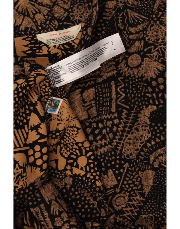 Skunkfunk Robe fourreau pour femme UK 12 en coton géométrique marron moyen