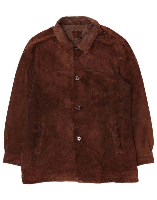 Marks & Spencer Veste en daim Blue Harbour pour homme UK 42 XL Cuir marron