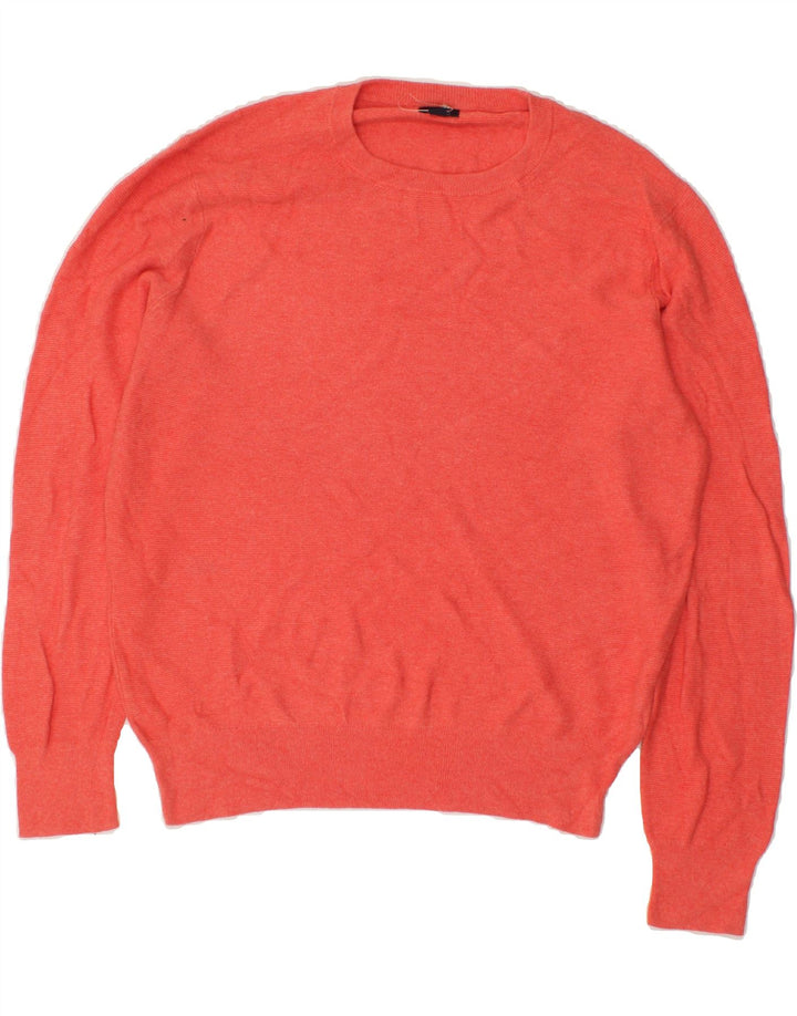 J. CREW Womens Oversized Crew Neck Jumper Sweater UK 14 Medium Pink Cotton Vintage J. Crew and Second-Hand J. Crew from Messina Hembry 