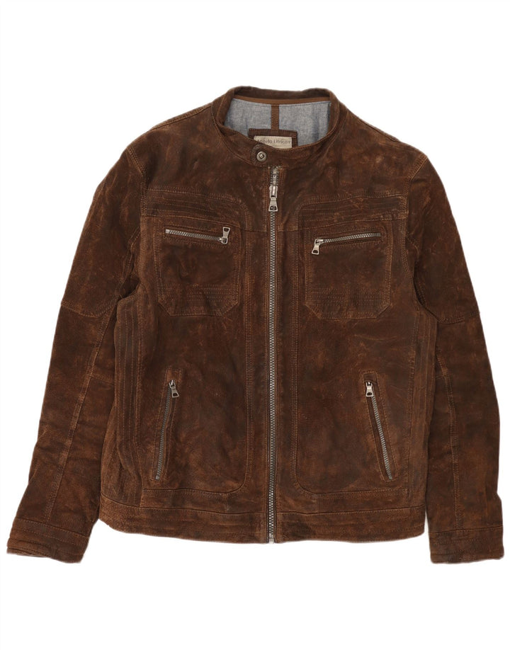 Angelo Litrico Veste en daim pour homme UK 40 Grand cuir marron