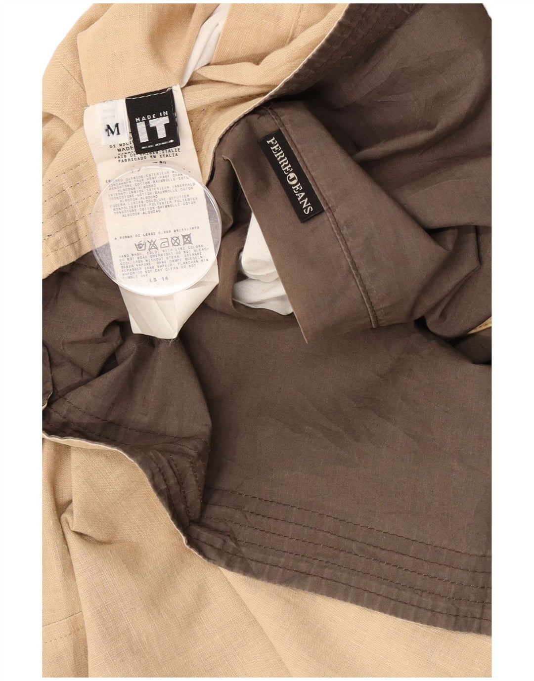 Ferre Veste réversible pour homme UK 38 Coton beige moyen