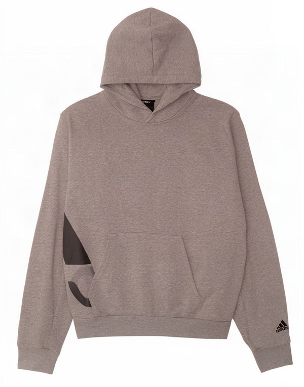 Adidas Pull à capuche graphique pour homme Grand coton moucheté gris