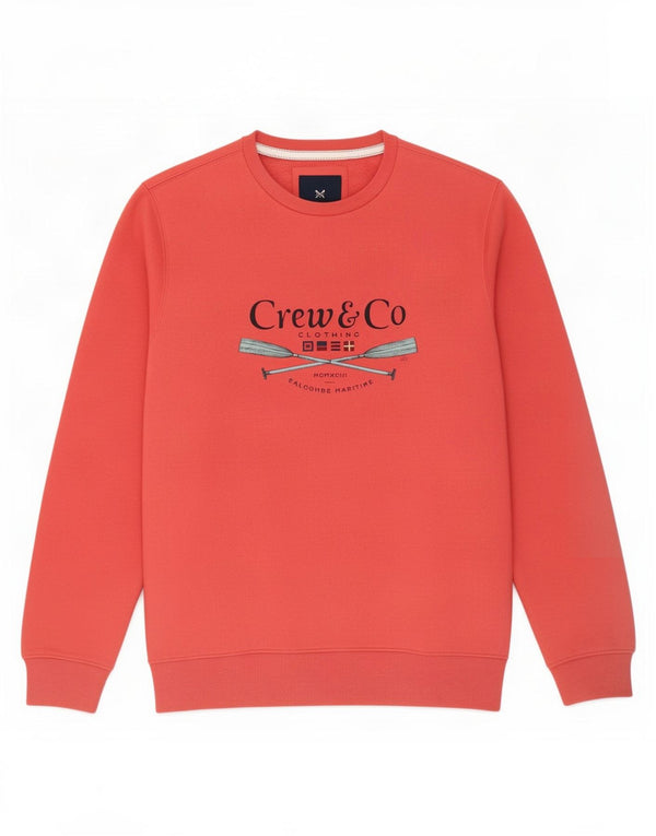 Crew Clothing Sweat-shirt graphique pour homme en coton rose Taille L