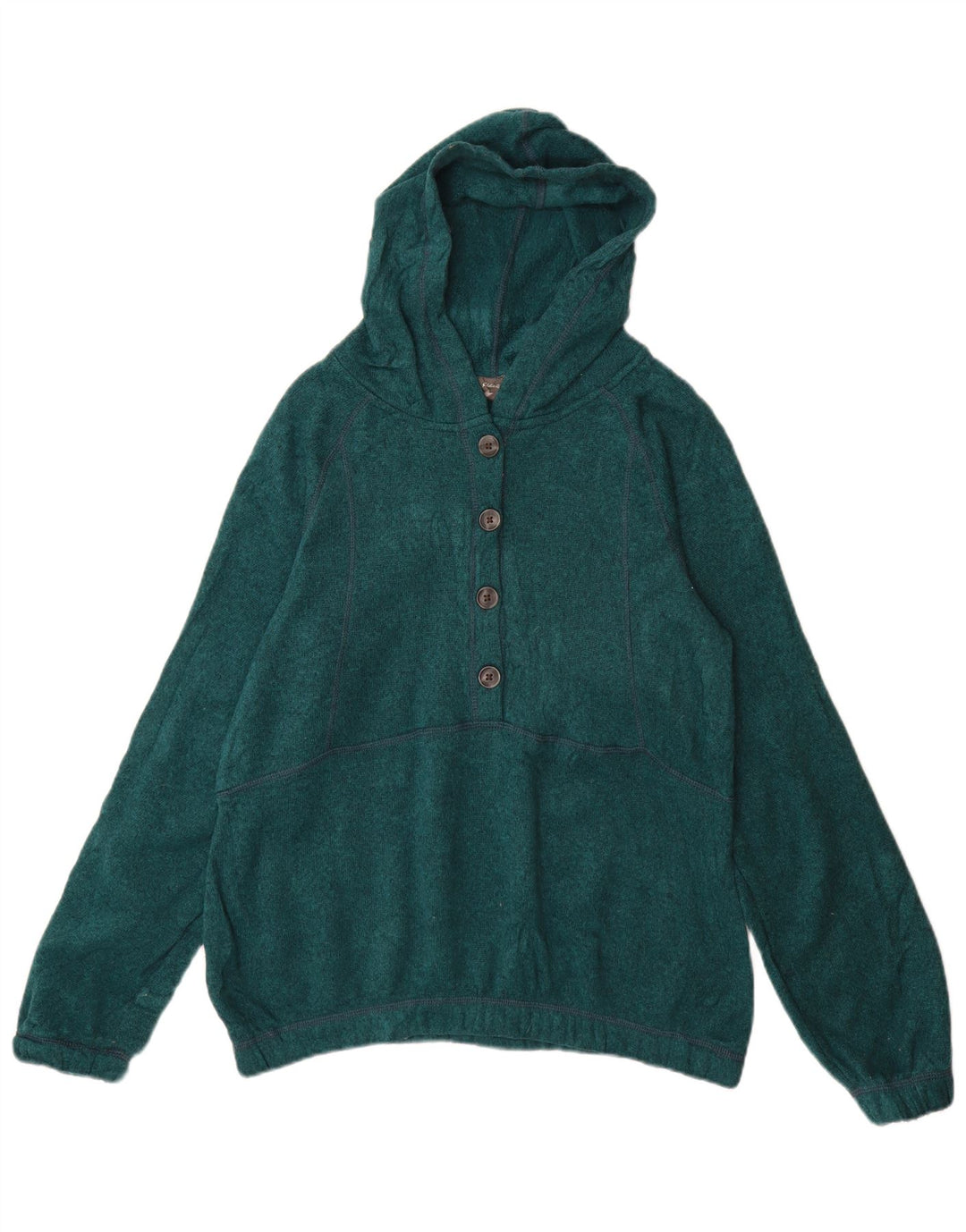 Eddie Bauer Pull à col boutonné pour femme UK 14 Vert moyen Polyester