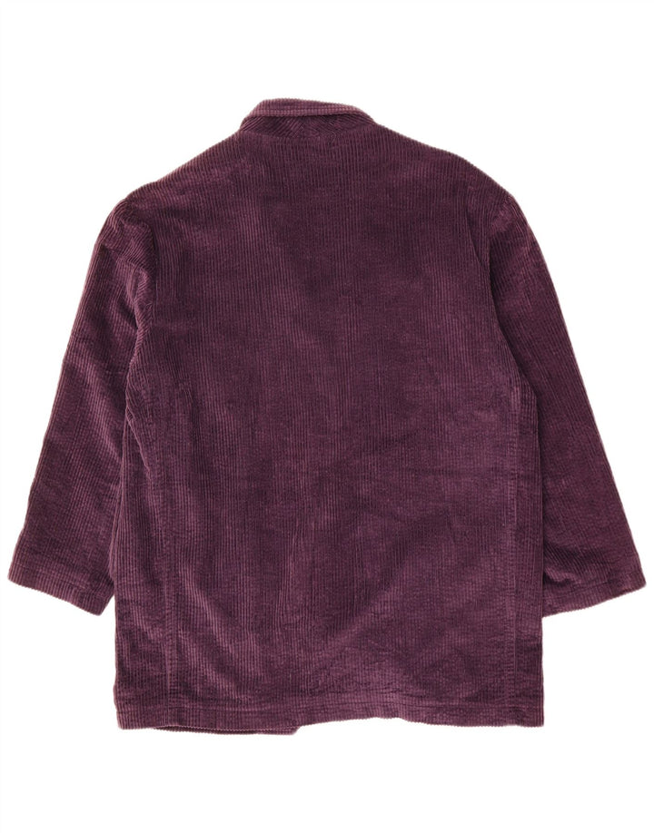 EDDIE BAUER Veste blazer surdimensionnée à 3 boutons pour femme UK 10 Petit Bordeaux