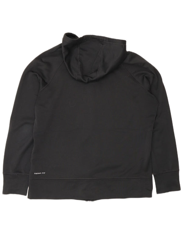 Nike Pull à capuche zippé Therma-Fit pour femme UK 18 XL Noir Polyester Sports