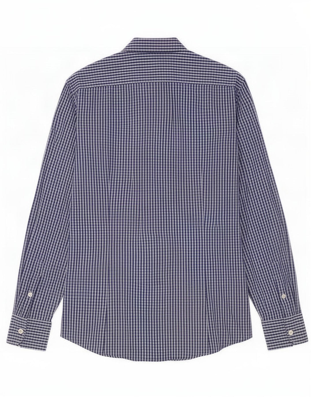 Benetton Chemise Bleu Moyen Carreaux Coton Homme