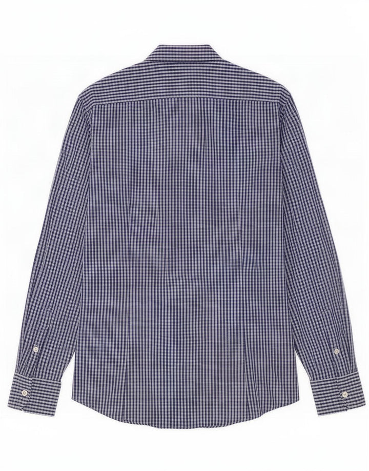 Benetton Chemise Bleu Moyen Carreaux Coton Homme