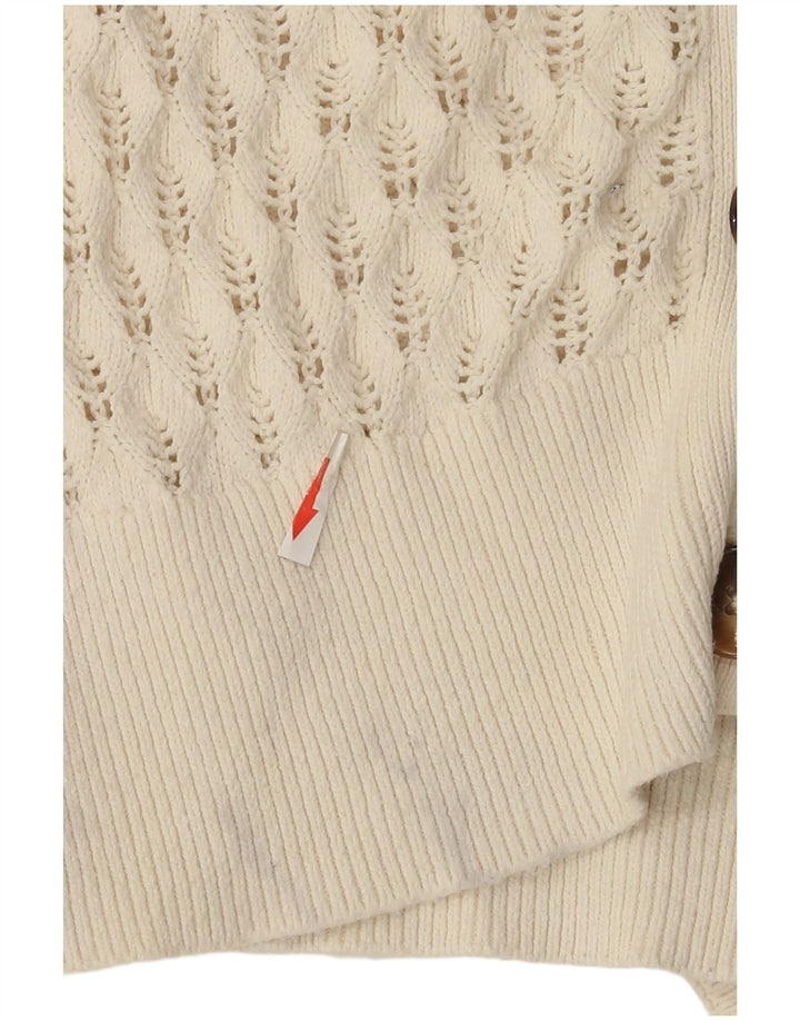 Marks & Spencer Pull Cardigan pour Femme UK 14 Grand Coton Blanc