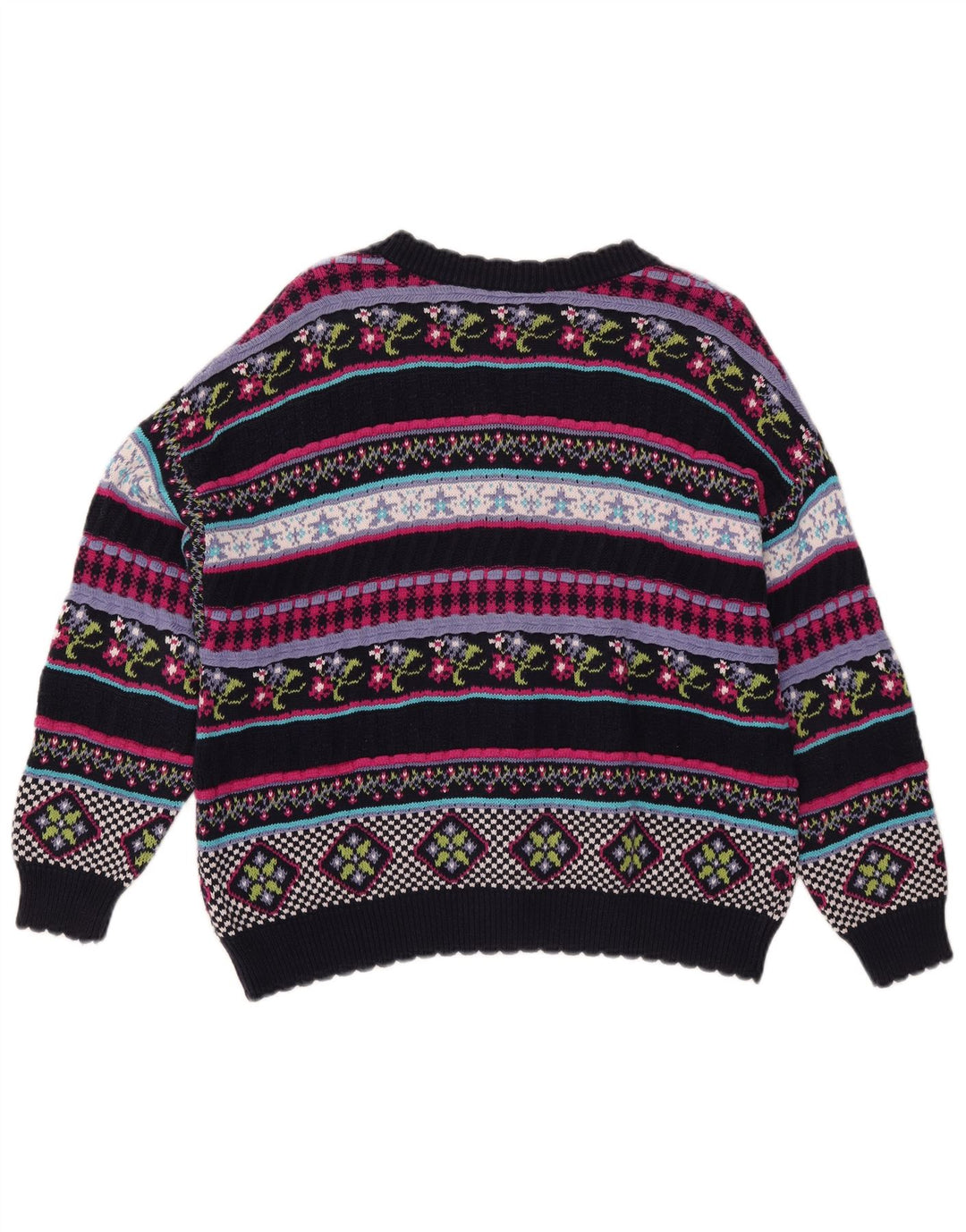 Stefanel Womens Cardigan Sweater UK 12 Moyen Multicolore Géométrique