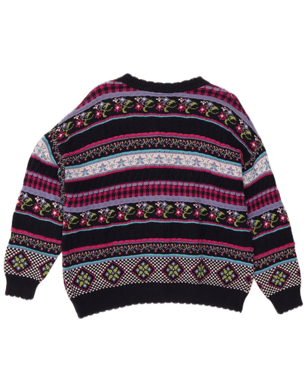 Stefanel Womens Cardigan Sweater UK 12 Moyen Multicolore Géométrique