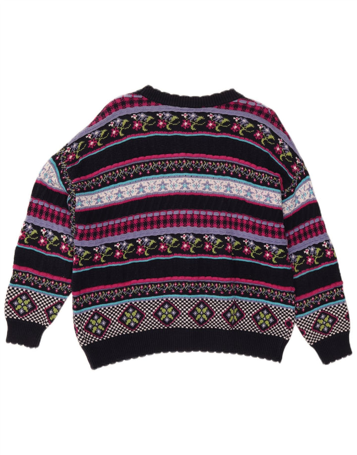 Stefanel Womens Cardigan Sweater UK 12 Moyen Multicolore Géométrique