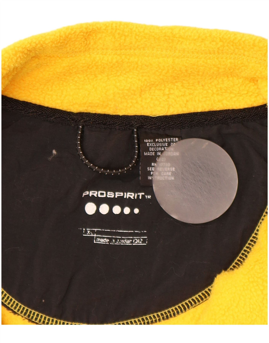 VINTAGE Pull polaire col zippé homme XL jaune polyester