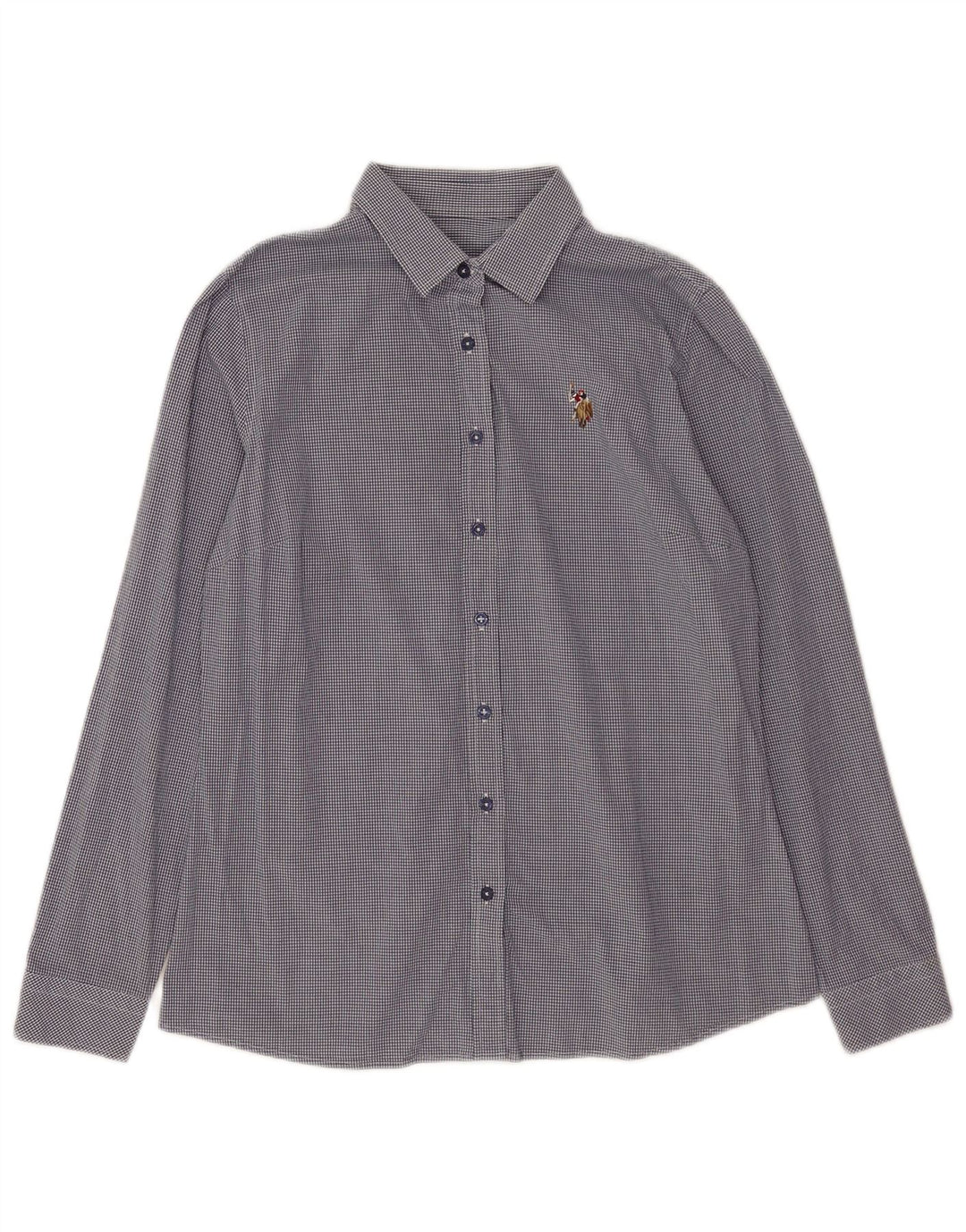 U.S. Polo Assn. Chemise Femme EU 38 Moyen Bleu Marine Vichy Coton