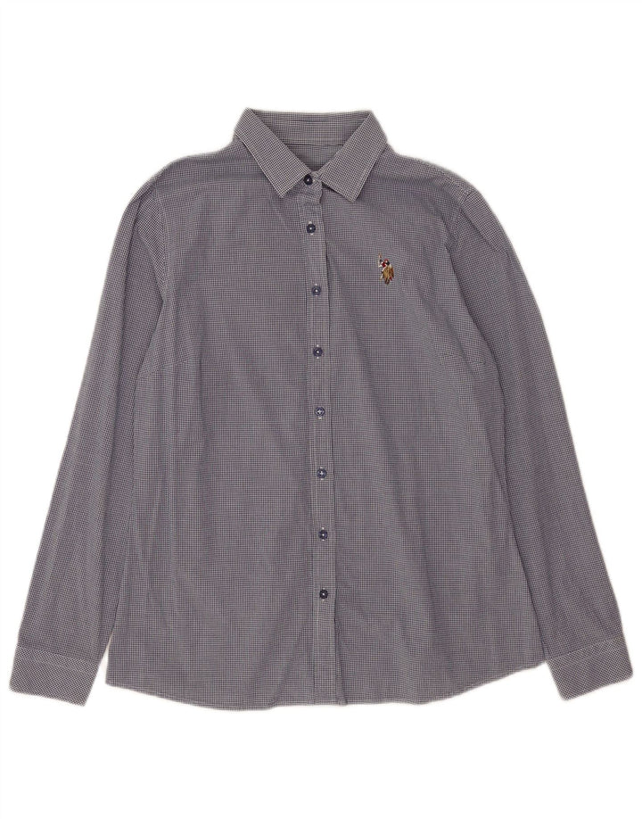 U.S. Polo Assn. Chemise Femme EU 38 Moyen Bleu Marine Vichy Coton