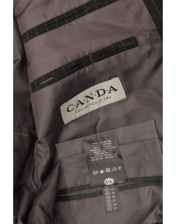 Canda Veste blazer à 3 boutons pour homme EU 52 XL Noir à fines rayures Polyester