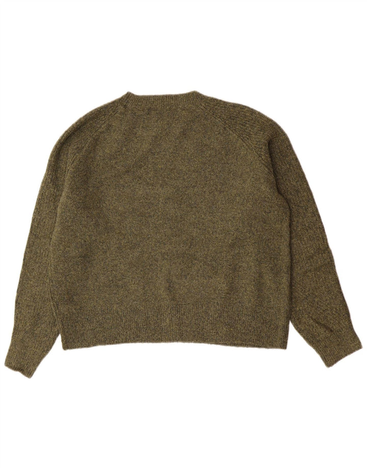 Marks & Spencer Pull à col rond pour femme UK 14 Kaki moyen moucheté