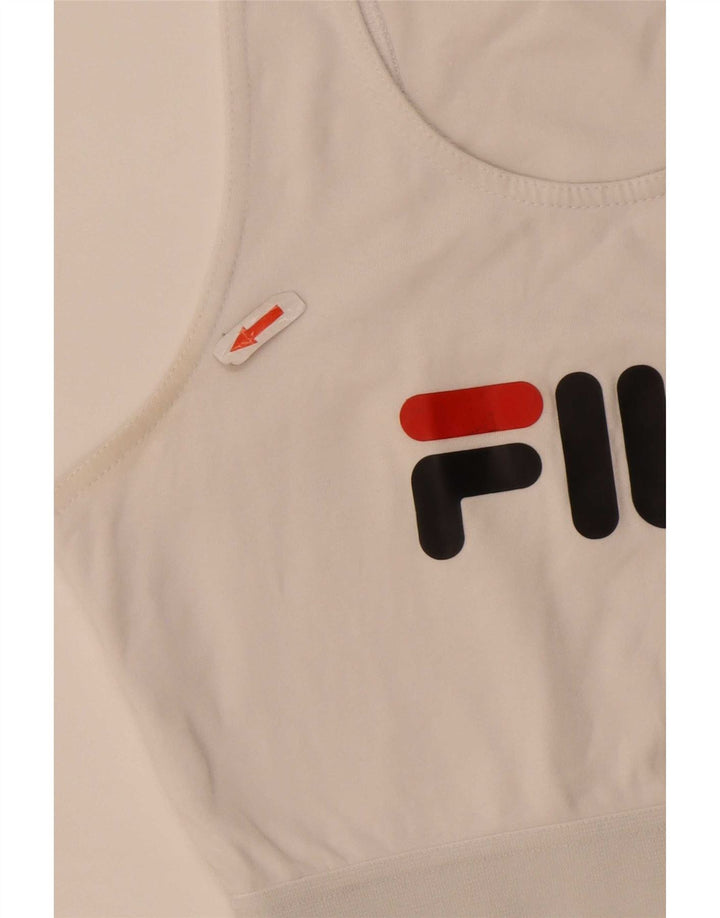 Fila Débardeur court graphique pour femme UK 8 Small Blanc