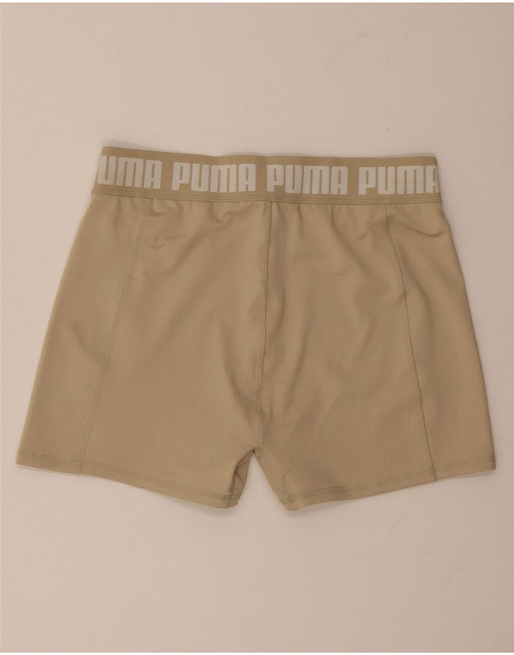 Puma Short de sport graphique pour femme UK 14 Large Beige Polyester