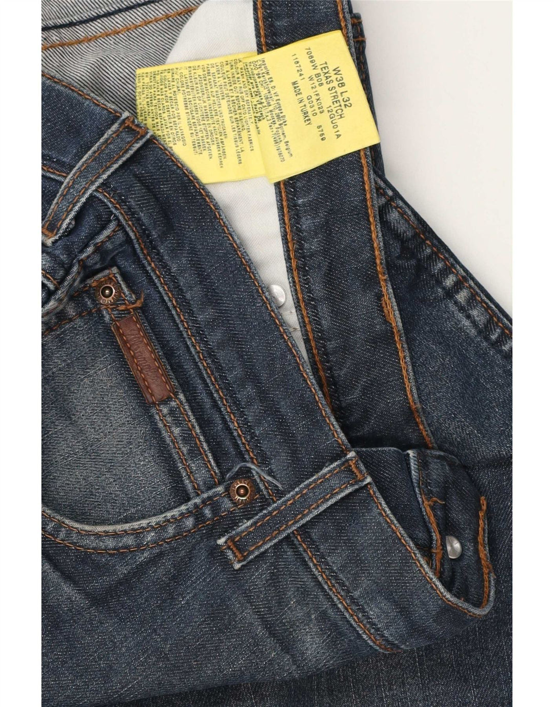 Wrangler Jean Droit Texas Stretch Homme W38 L29 Bleu Coton