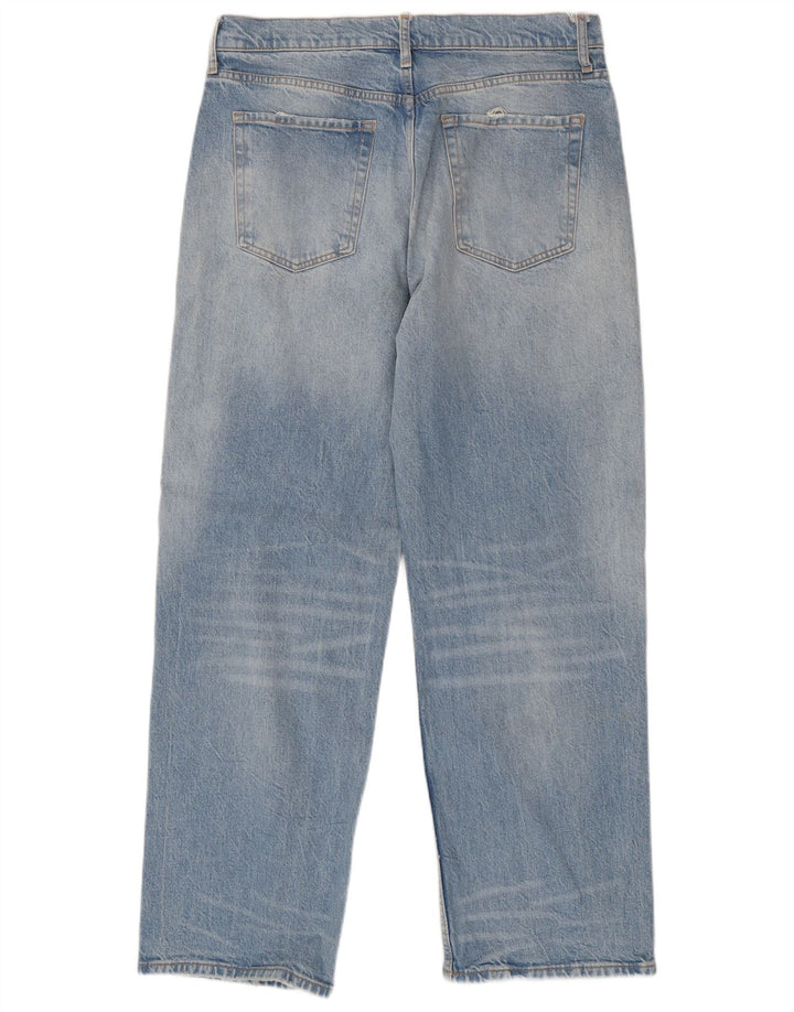 ZARA Jean ample pour femme EU 42 Large W32 L31 Bleu
